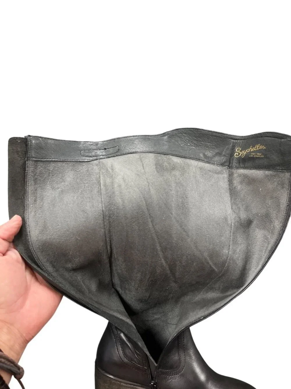 Seychelles wms black leather below knee equestrian riding boots sz 6 SKU 10-676